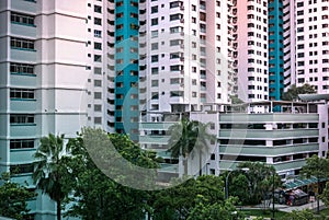 Close-up of Singapore public residential housing apartment in Bukit Panjang.