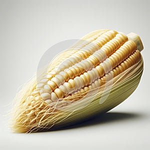 close up Single ear of corn isolated on white background. ai generative