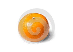 Close-up of single fresh mandarin orange or tangerine isolated on white