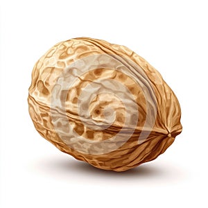 Close-up of a single whole walnut