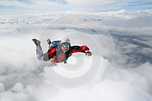 Close-up of skydiver photo