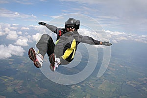 Close-up of Skydiver in freefall