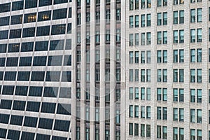 Close-up of skyscraper facades around Bryant park in New York