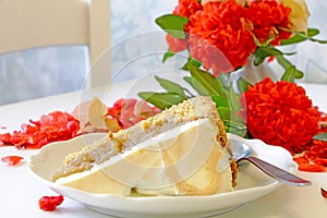 Close up of a slice of Apple pie