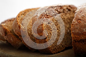 Close-up of slice of brown bread