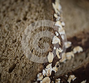 Close up of a slice of brown bread