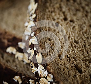 Close up of a slice of brown bread