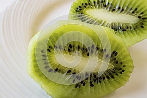 Close up slice of kiwi fruit