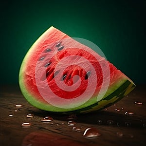 A close-up of a slice of watermelon.