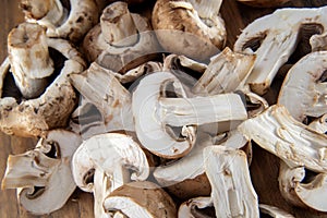 Sliced button mushrooms