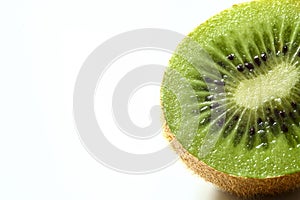 Close up of a sliced kiwi fruit