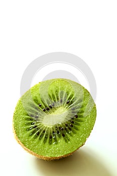 Close up of a sliced kiwi fruit