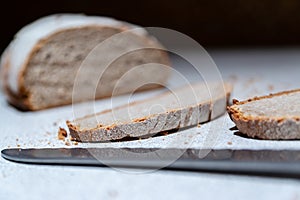 Close-up of slices of bread.