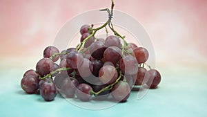 Close up of sliding view shot put fresh red grapes