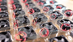 Close-up small plastic computer coolers