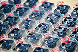 Close-up small plastic computer coolers