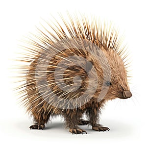 Adorable Baby Porcupine with Sharp Quills, Close-Up View photo