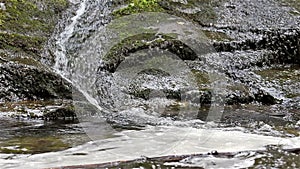 Close-up of a Small Stream Over Rock