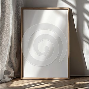 Simple wood frame mockup photo