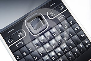 Close up of a smart phone keyboard