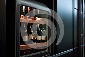 close-up of smart wine fridges touchscreen display