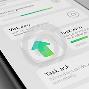 Close-up of a smartphone screen displaying an app interface with a