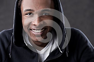Close up of smiling African American man