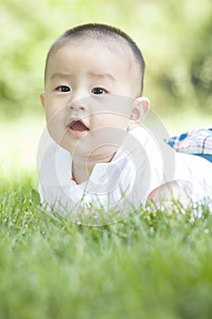 Close-up of a smiling baby