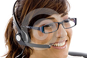 Close up of smiling service provider