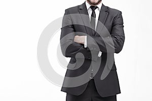 Close up. smiling successful businessman.isolated on white