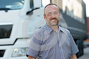 close up smiling truck driver
