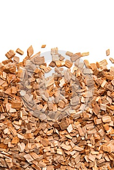 Close up of smoking woodchips