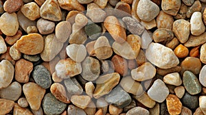 A Close-Up of Smooth, Multi-Colored River Rocks