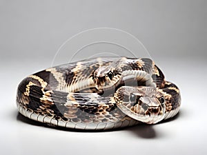 snake wildlife closeup on white background. ai generative