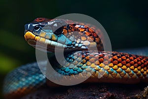 close up of a snake. Generative AI
