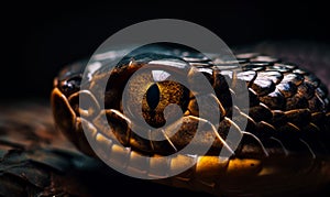 A Close Up of a Snake's Eye Revealing Its Mesmerizing Colors and Intricate Patterns. A close up of a snake's eye