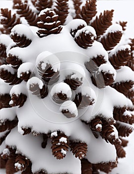 Close-up of a snow covered pinecone