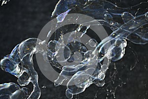 Close up of soap bubbles.