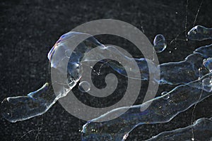 Close up of soap bubbles.