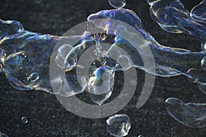 Close up of soap bubbles.