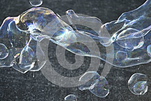 Close up of soap bubbles.