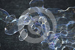 Close up of soap bubbles.