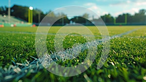 Close Up of a Soccer Field With Lush Green Grass