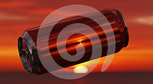 Soda Can at Sunset Dramatic Composition.