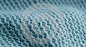 Close Up of Soft Blue Knitted Fabric Texture