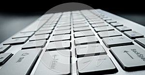 Close-up soft-focus laptop computer keyboard