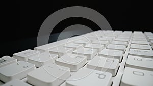 Close-up soft-focus laptop computer keyboard