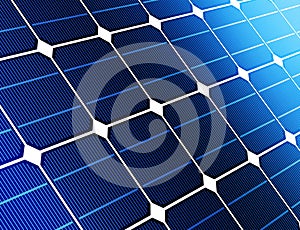 Close up solar cell battery