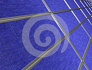 Close up of solar panel array