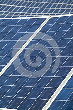 Close up of solar panels in an open field, Campobasso, Molise, Italy